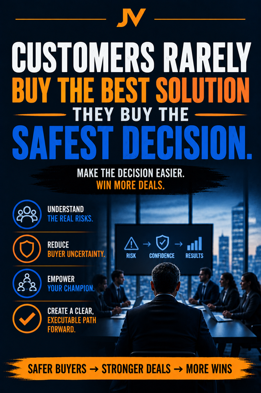 Customers Rarely Buy the Best Solution...They Buy the Safest Decision.